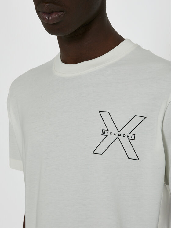 Richmond X Richmond X T-Shirt Rached UMP24031TS Λευκό Regular Fit