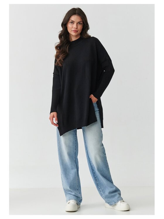 Makadamia Makadamia Sweter S164 Czarny Oversize
