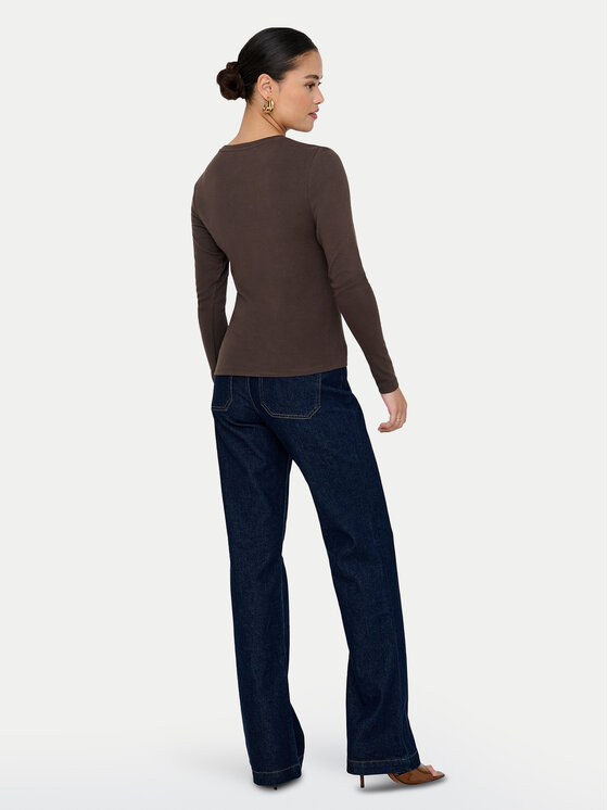 ONLY ONLY Bluza Riley 15323159 Rjava Slim Fit