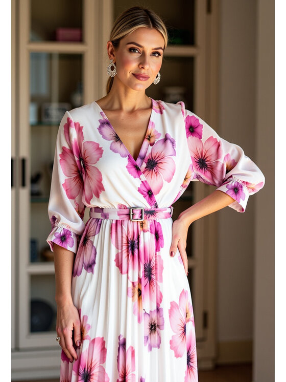 FIGL FIGL Abito da cocktail M1137 Bianco Flared Fit