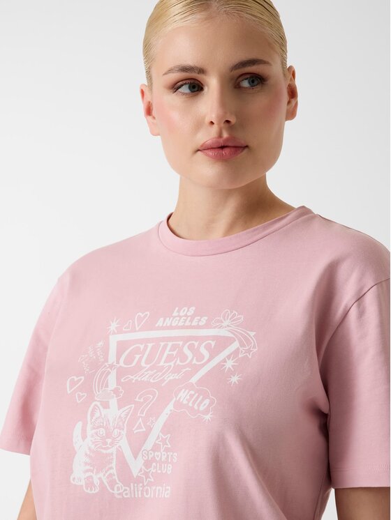 Guess Guess T-Shirt 182753 Růžová Classic Fit