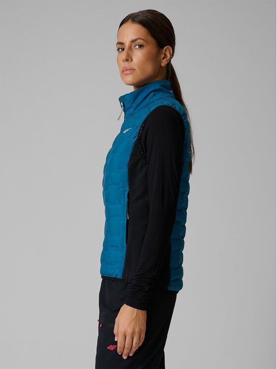 4F 4F Kamizelka TREKKING Turkusowy Slim Fit