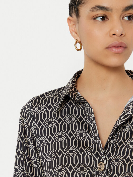 Rinascimento Rinascimento Rochie tip cămașă CFC0119895003 Negru Regular Fit