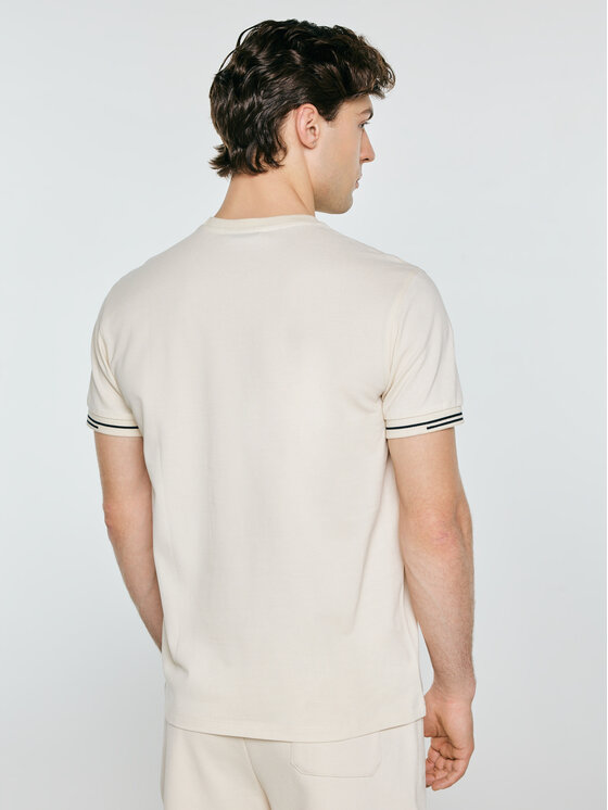 BIG STAR BIG STAR T-Shirt WLADER Kremowy Basic Fit