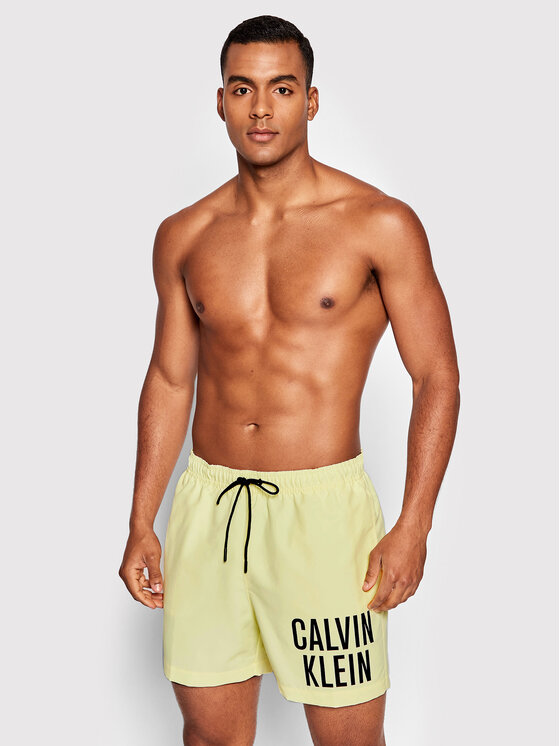 Calvin Klein Swimwear Calvin Klein Swimwear Szorty kąpielowe Intense Power KM0KM00701 Żółty Regular Fit