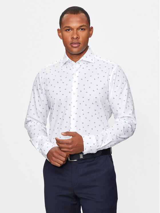 JOOP! JOOP! Särk 144Pai 30041405 Valge Slim Fit