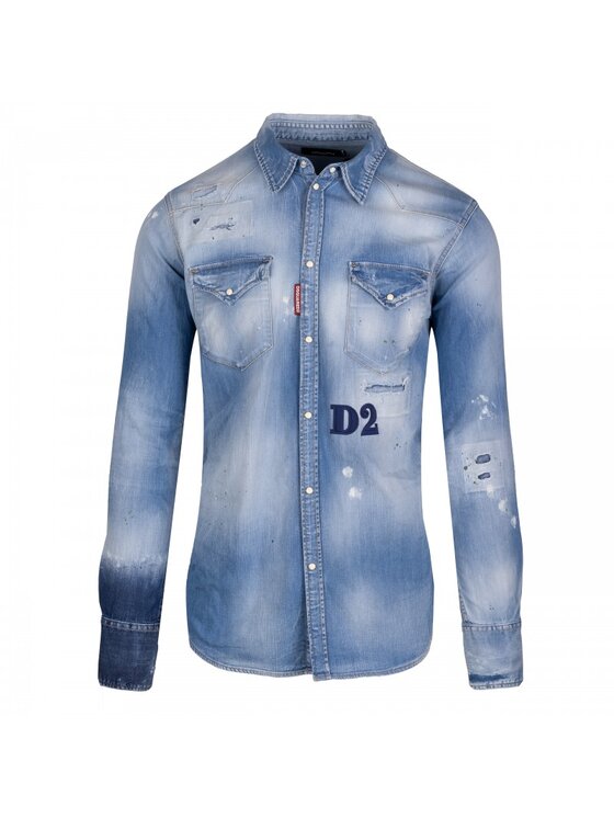 Dsquared2 Dsquared2 džínová košile S74DM0494 S30341 470 Modrá Regular Fit