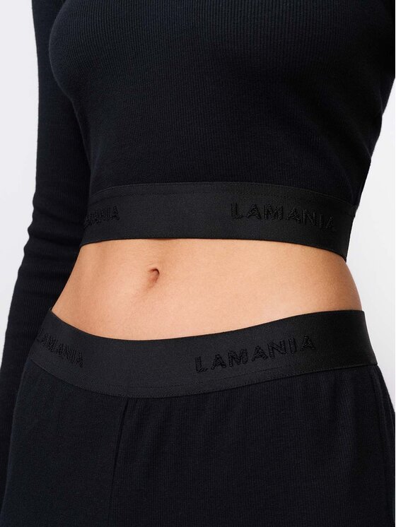 La Mania La Mania Bluzka OTTILE LONGSLEEVE Czarny Basic Fit