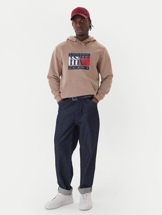 Tommy Jeans Tommy Jeans Pulóver DM0DM22092 Barna Relaxed Fit