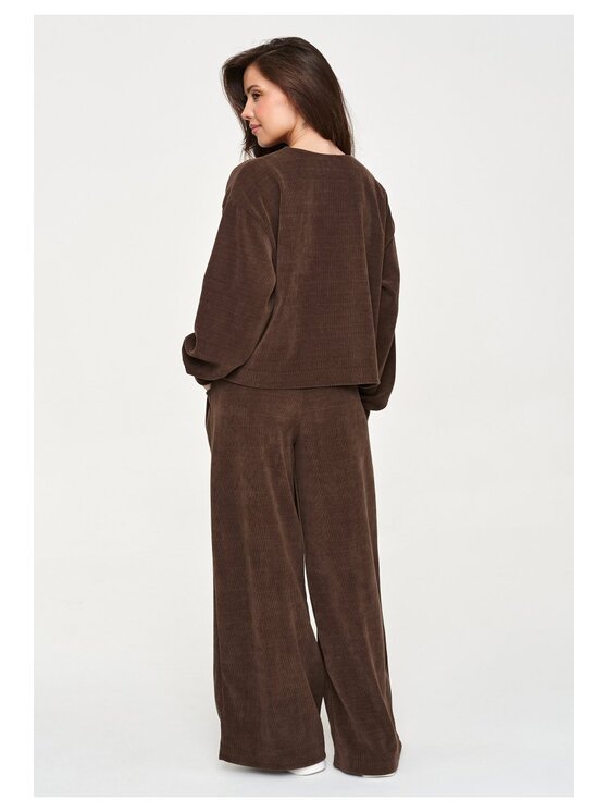 Makadamia Makadamia Dres M952 Brązowy Loose Fit