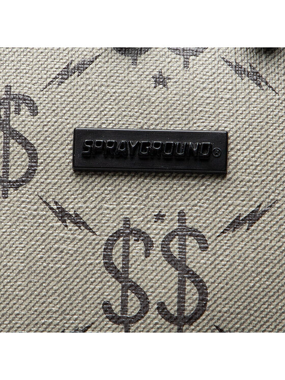 Sac à Dos Sprayground Tout Noir Patch Dents Vertical Intérieur Rouge Rare