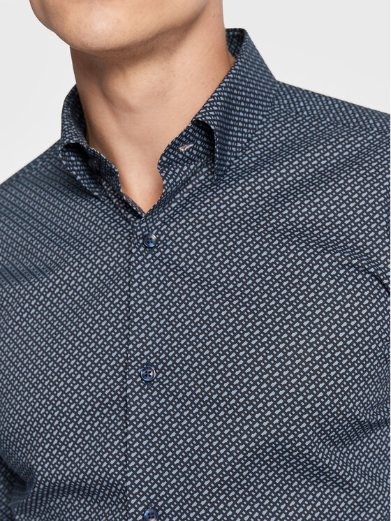 Camicia H-Hank-Kent-C1-214 50478620 Blu scuro Slim...