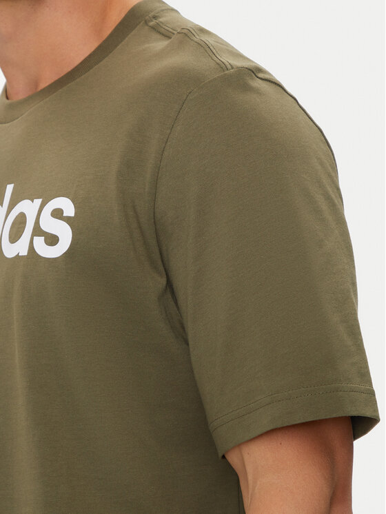 adidas adidas Tričko Essentials Linear Logo IC9280 Zelená Regular Fit