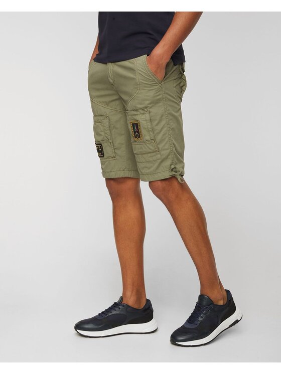 Aeronautica Militare Aeronautica Militare Bermuda Bermuda Anti-G in gabardina Verde Regular Fit
