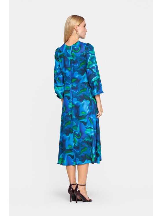 EMOI EMOI Sukienka koktajlowa midi w zjawiskowych kolorach Niebieski Feminine Fit