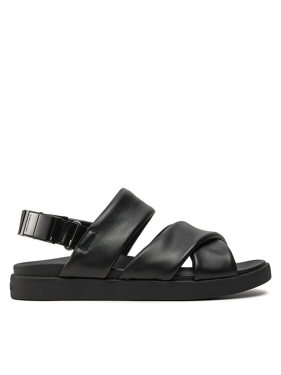 Calvin Klein Sandali Padded Criss Cross Sandal HM0HM01482 Nero, taglia : 44