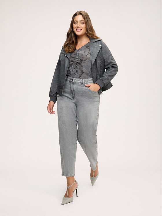 Fiorella Rubino Fiorella Rubino Giacca in similpelle R376T001382N013 Grigio Regular Fit