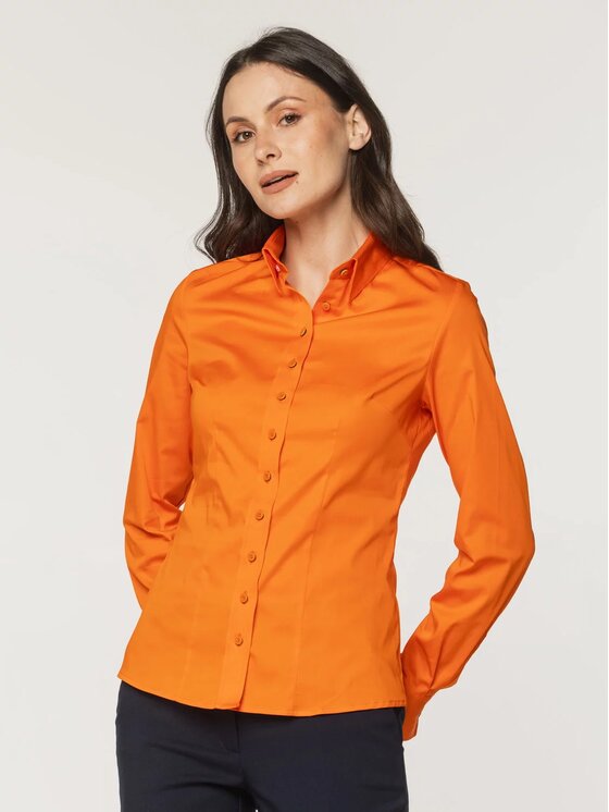 Willsoor Willsoor Koszula 61503 Pomarańczowy Slim Fit