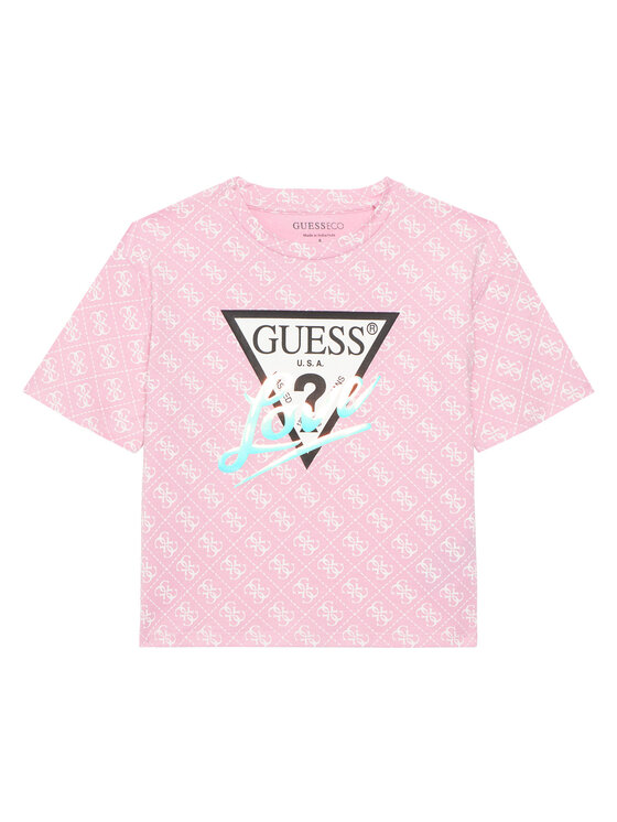 Guess Guess T-krekls J6RI08 K6YW4 Rozā Regular Fit