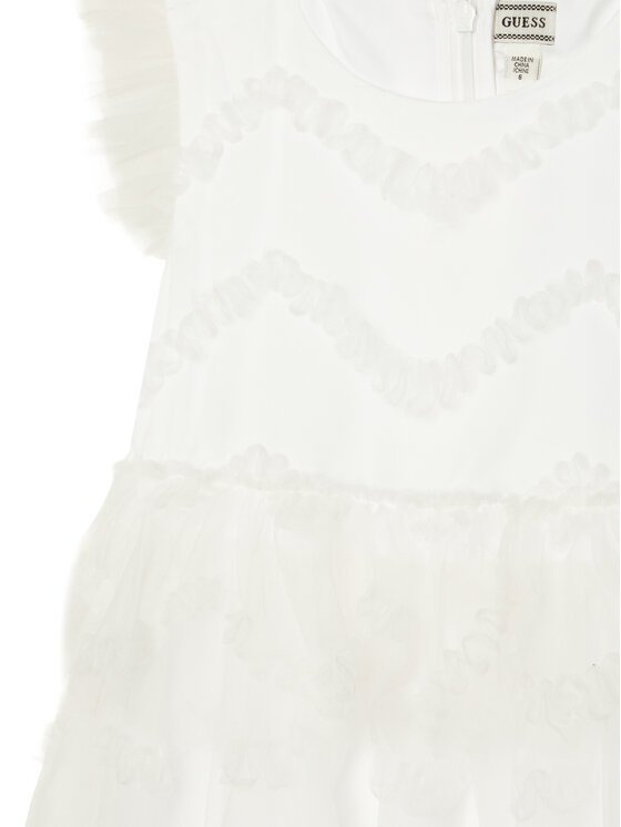 Guess Guess Елегантне плаття K6RK22 WK040 Білий Regular Fit