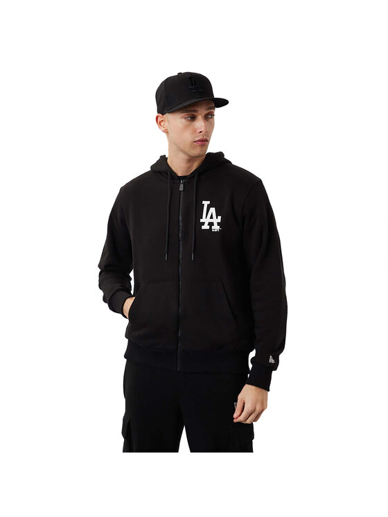 Bluza, rozmiar L, Czarny, New Era MLB League Los Angeles Dodgers Essential Zip Hoodie
