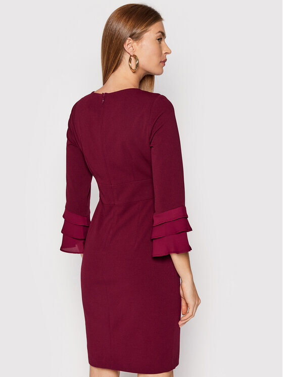 DKNY DKNY Koktejlové šaty DD1H2105 Bordová Regular Fit