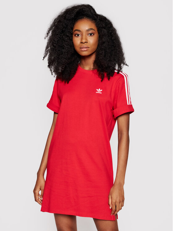 adidas adidas Ежедневна рокля adicolor Classics Roll-Up GN2778 Червен Loose Fit