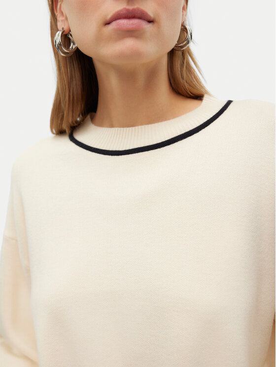 Vero Moda Vero Moda Sweter Saba 10318077 Écru Regular Fit