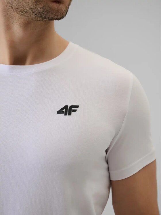 4F 4F T-Shirt 4FWMM00TTSHM3340-10S Biały Regular Fit