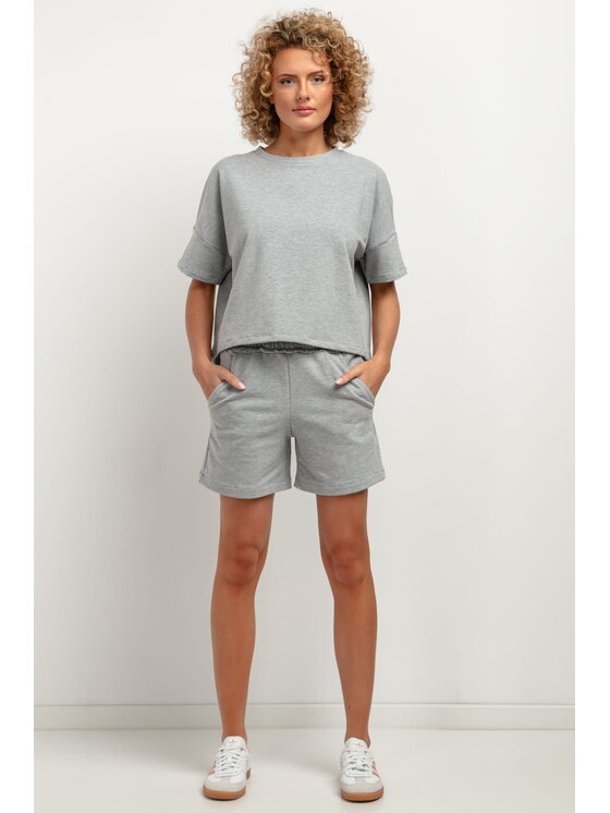Tessita Tessita Szorty T385 Szary Straight Leg