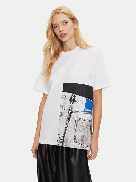 Karl Lagerfeld Jeans Karl Lagerfeld Jeans T-shirt 246J1706 Bijela Relaxed Fit