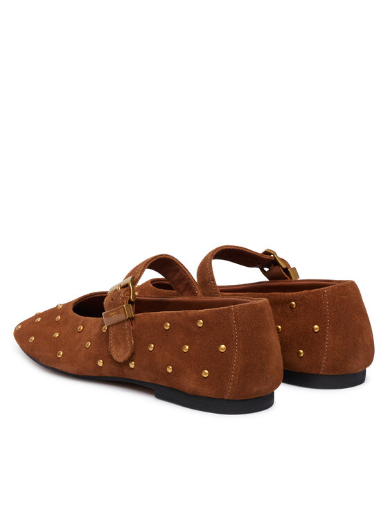 Tommy Hilfiger Tommy Hilfiger Balerinke Th Buckle Suede Stud Ballerina FW0FW09666 Smeđa