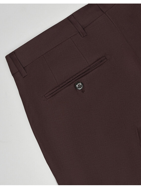 Borgio Borgio Spodnie garniturowe brione Bordowy Slim Fit