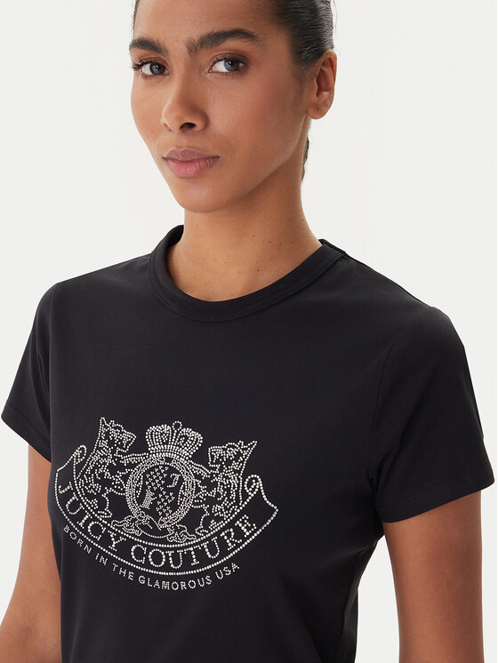Juicy Couture Juicy Couture Tričko JCGTK225015 Čierna Slim Fit