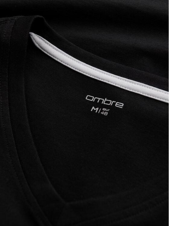Ombre Ombre Longsleeve L172 Czarny Regular Fit