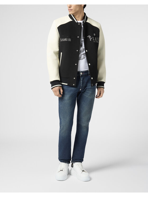 PHILIPP PLEIN PHILIPP PLEIN Kurtka skórzana 29735 Czarny Regular Fit