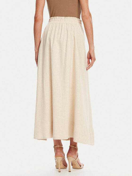 YAS YAS Spódnica maxi Flaxy 26036370 Beżowy Regular Fit