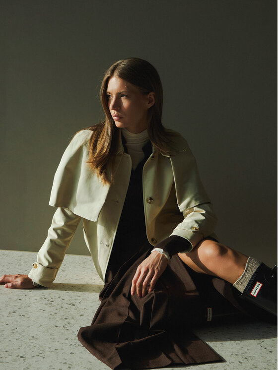 Hunter Hunter Trench Keltie HARW0014251 Bej Regular Fit