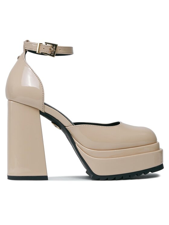 Ankle Strap Buffalo Peeptoe Beige Buffalo Pumps Beige Buffalo