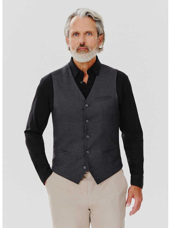 Pako Lorente Pako Lorente Kamizelka P24WF-8X-001 Szary Slim Fit