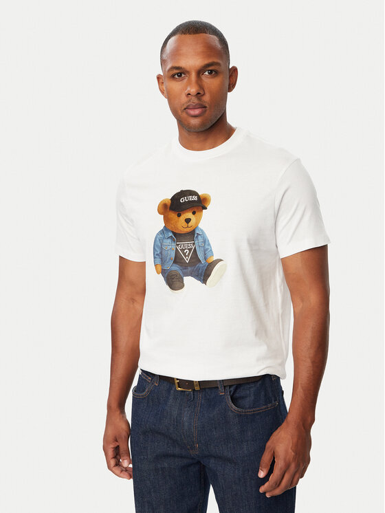 Guess Guess Marškinėliai M6BI64 K6573 Balta Regular Fit