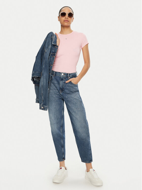 Tommy Jeans Tommy Jeans T-Shirt Essential DW0DW17383 Rosa Slim Fit