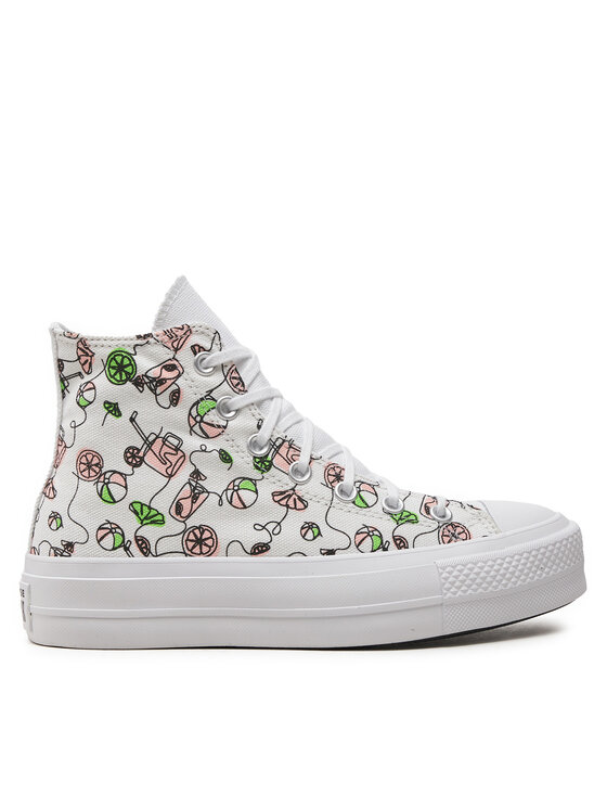 Converse Scarpe da ginnastica Chuck Taylor All Star Lift Platform Pink Lemonade A07561C Bianco, taglia : 41
