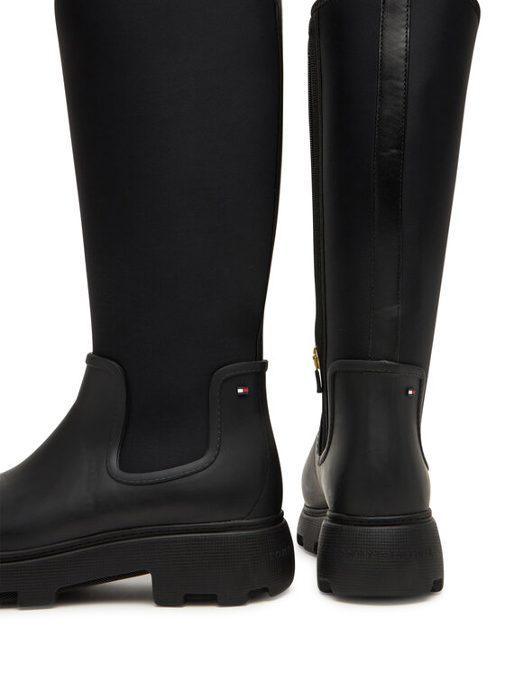 Tommy Hilfiger Tommy Hilfiger Gummistiefel Flag Long Warm Lining FW0FW08973 Schwarz