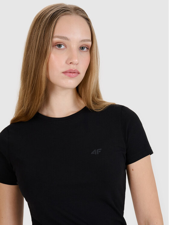 4F 4F Tričko NOS Čierna Slim Fit