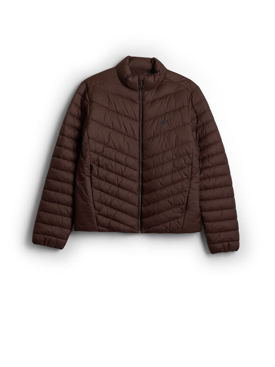 4F 4F Kurtka puchowa BASIC+ Brązowy ciemny Regular Fit