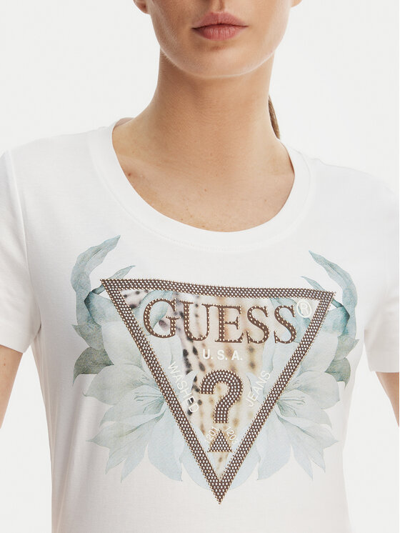 Guess Guess Футболка W6GI12 K3027 Білий Regular Fit