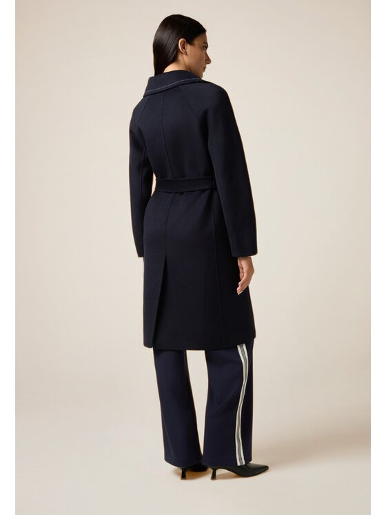 Oltre Oltre Cappotto 0074R000469N034 Blu A-Line Fit