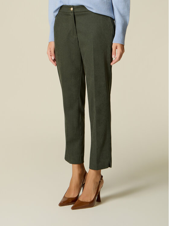 Oltre Oltre Pantaloni di tessuto P062R009574N035 Verde Regular Fit