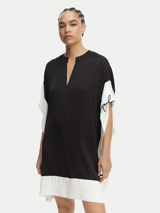 KARL LAGERFELD Sukienka plażowa B2W13016 Czarny Loose Fit